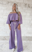 Load image into Gallery viewer, Shopping Day Off The Shoulder Top &amp; Wide Leg Pant Set - Dusty Lavender (FINAL SALE)