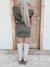 Load image into Gallery viewer, Holiday Spirit Suede Mini Dress