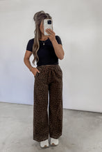 Load image into Gallery viewer, Best I’ve Seen Leopard Denim Wide Leg Track Pants
