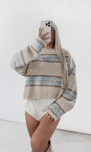 Load image into Gallery viewer, Never Let You Down Cropped Striped Sweater - Butter/H. Grey