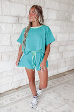 Load image into Gallery viewer, Vacay Mode Loose Fit Striped Knit  &amp; Mini Shorts Set