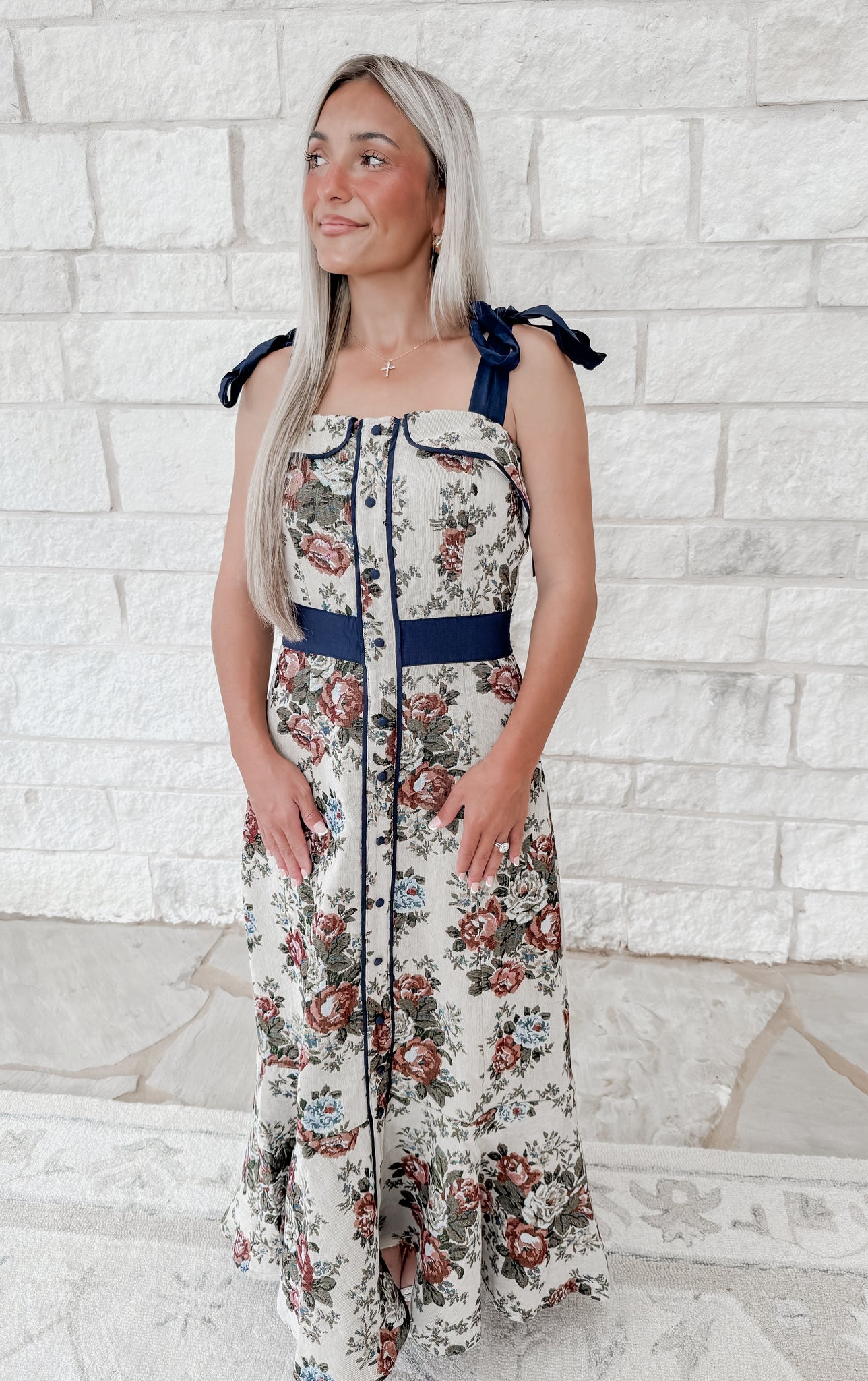 tapestry midi dress Farm Rio Ana Tapestry Pink Midi Dress, Ana Tapestry Pink / S