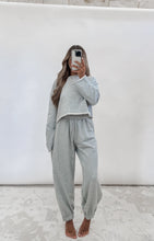 Load image into Gallery viewer, Cozy Afternoon Sparkle Speckled Fleece Lounge Jogger Set - Grey