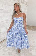 Load image into Gallery viewer, Always Intentional Bohemian Blue Underwire Midi Dress