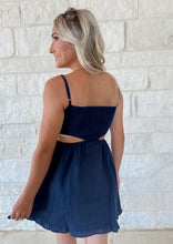 Load image into Gallery viewer, Addyson Cutout Navy Dress