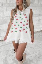 Load image into Gallery viewer, At The Vineyard Strawberry Print Thin Sweater Sleeveless Top