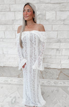 Load image into Gallery viewer, New Last Name Off The Shoulder Lace Mermaid Gown