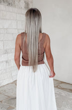 Load image into Gallery viewer, Sweet Comfort Cotton Knit Contrast Maxi Dress - Biscotti/Cream
