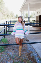 Load image into Gallery viewer, Color Pop Multi Color Stripe Oversized Sweater