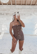 Load image into Gallery viewer, Hold That Thought Strapless Button Mini Short Set - Burgundy (FINAL SALE)