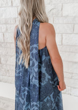 Load image into Gallery viewer, Found In France Floral Print Scarf Maxi Dress - Navy