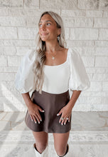Load image into Gallery viewer, Daisy Fields Puff Sleeve Open Back Bodysuit