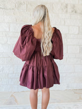Load image into Gallery viewer, Make Time For It Brown Puff Sleeve Dress (FINAL SALE)