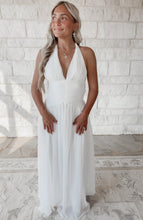 Load image into Gallery viewer, The Future Mrs. V Neckline Wrapped Maxi Dress - White