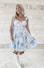 Load image into Gallery viewer, Sunshine Lives Here Floral Mini Dress - Blue (FINAL SALE)