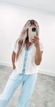 Load image into Gallery viewer, Summer In The Hamptons Denim Detail Top