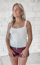 Load image into Gallery viewer, Plastic Hearts Tie Front Ribbed Knit Tank - Off White