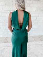 Load image into Gallery viewer, New Chapter Reverse Halter-neck Satin Maxi - Forest Green