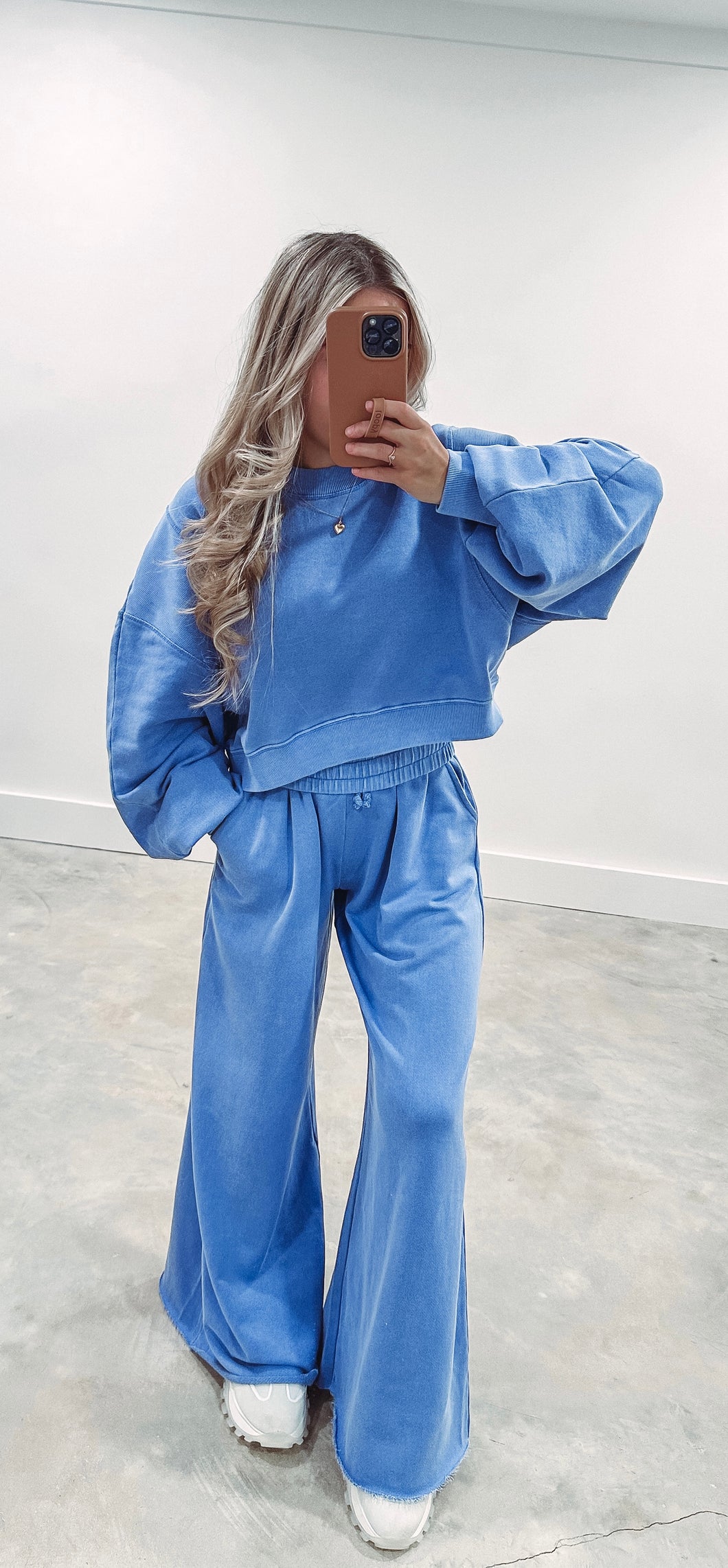 Showing Out Oversized Blue Sweatpants