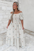 Load image into Gallery viewer, Caught In A Daydream Gingham Embroidered Smocked Maxi Dress