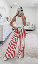 Load image into Gallery viewer, Give Me More Striped Wide Leg Pants - Vintage Red