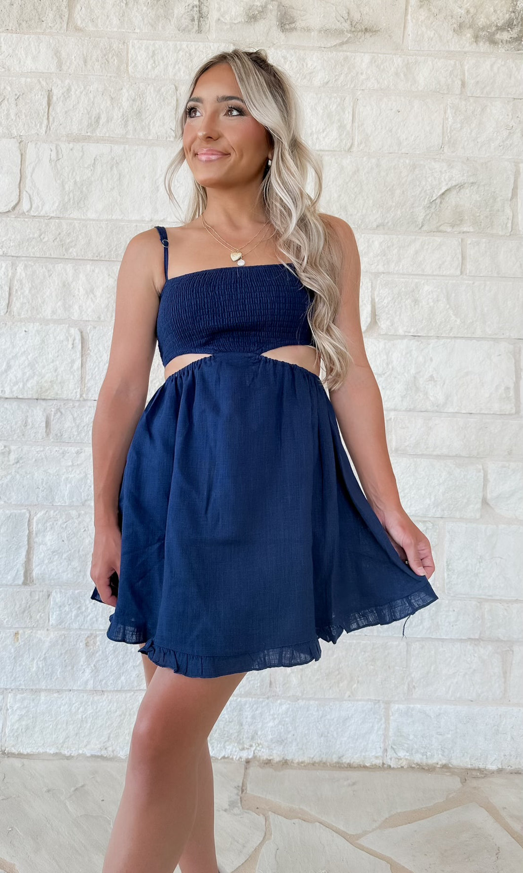 Addyson Cutout Navy Dress