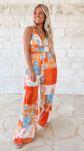 Travel The World Printed Jumpsuit (FINAL SALE)