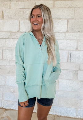 Bailey Hooded Seagreen Pullover