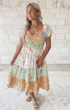 Load image into Gallery viewer, Naturally Charming Floral Multicolor Tiered Dress
