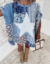 Load image into Gallery viewer, Desert Wanderer Star Patchwork Boho Tunic Top
