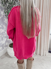 Load image into Gallery viewer, Hold Me Tight Oversized Knit Sweater Dress - Hot Pink (FINAL SALE)