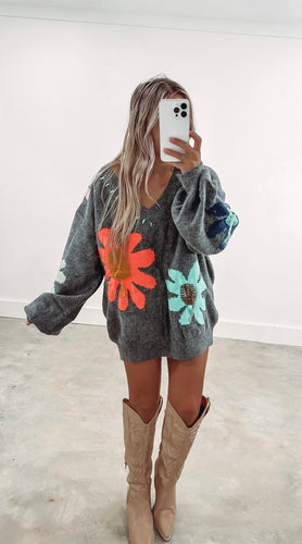 Sweet Love Oversized Floral Sweater