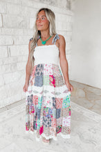 Load image into Gallery viewer, Free As The Wind Artisan Smocked Patchwork Maxi - Pearl