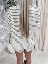 Load image into Gallery viewer, Happy Homebody Striped Long Sleeve Top &amp; Short Set - Cream/Black