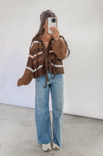 Load image into Gallery viewer, Here Comes The Cold Striped Colorblock Chunky Cardigan