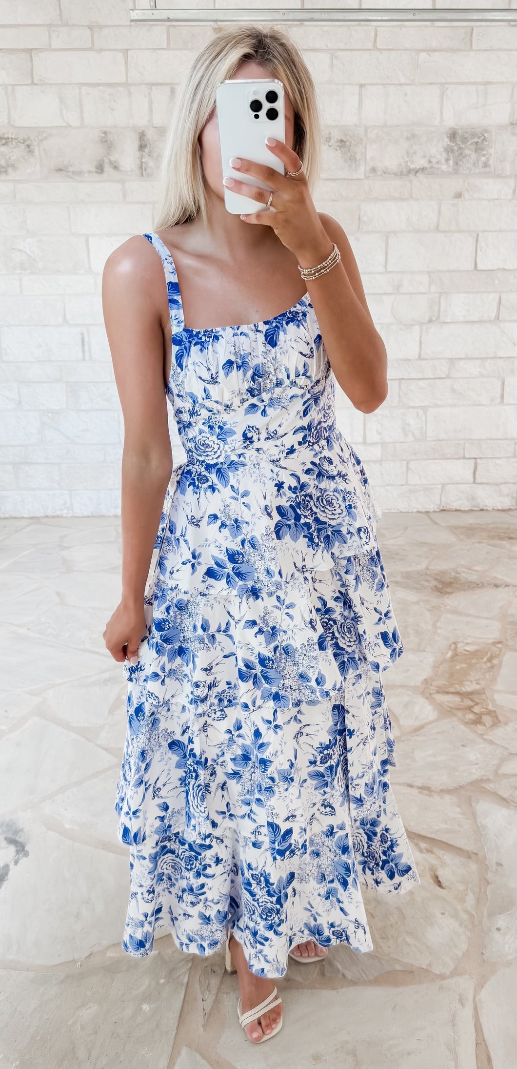 Live Aqua Blue Floral Tiered Maxi CK Squared Boutique Live Aqua Blue Floral Tiered Maxi CK Squared Boutique