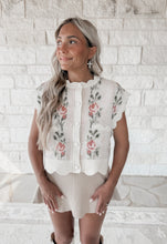 Load image into Gallery viewer, Garden Girl Floral Jacquard Scalloped Knit Vest - Pink