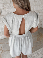 Load image into Gallery viewer, Be Right Back Scuba Open Back Romper - H. Grey