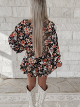Load image into Gallery viewer, Kelsey Floral Black Belted Dress