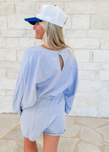 Load image into Gallery viewer, Cassie Blue Knit Romper