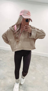 Brooke Half Zip Cropped Sweatshirt
