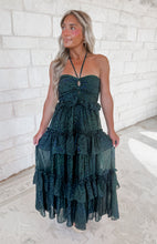 Load image into Gallery viewer, Kayden Ruffle Dark Green Maxi Dress
