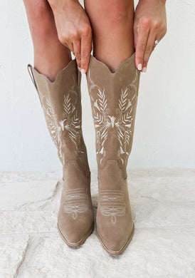 Flora Taupe Western Boots