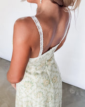 Load image into Gallery viewer, Ease Your Mind Lace Trim Midi Dress - Cream/Yellow