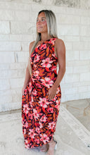Load image into Gallery viewer, Olympia Amber Glow Asymmetrical Pleated Floral Maxi