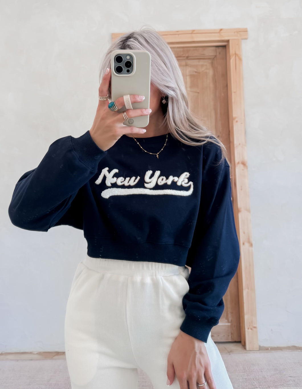 New York Cropped Sweatshirt