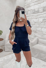 Load image into Gallery viewer, Brunch Date Navy Romper
