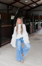 Load image into Gallery viewer, Country Mile Pleated Elastic Waist Denim Wide Leg Pants