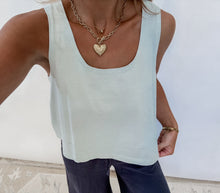 Load image into Gallery viewer, Leanne Scoop Cotton Knit Tank - Light Sage