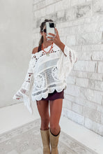 Load image into Gallery viewer, Flea Market Textured Stitch Scalloped Trim Crochet Knit Sweater Top